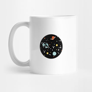 Doodle Space Pattern - Black Mug